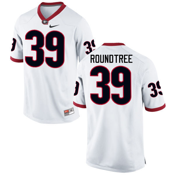 Georgia Bulldogs #39 Rashad Roundtree College Football Jerseys-White